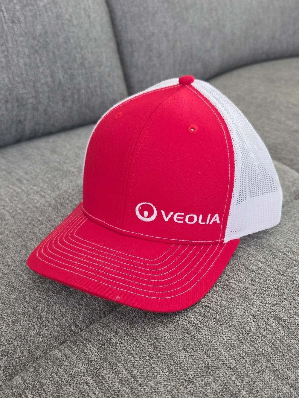 Red and White Trucker Cap - Men's Mesh Back Hat